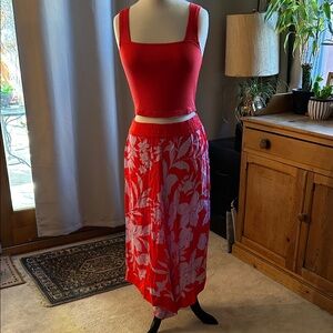 Floral Red Tank and Pants
